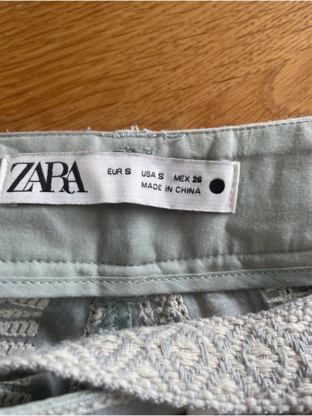 Zara Light Gray Patchwork Wide-Leg Pants - Picture 4 of 4